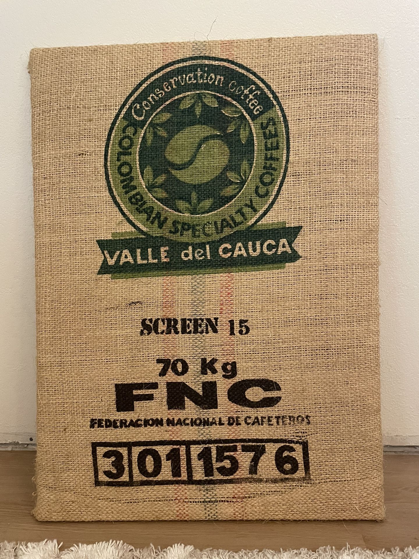 Vintage Coffee Burlap Bag- Framed