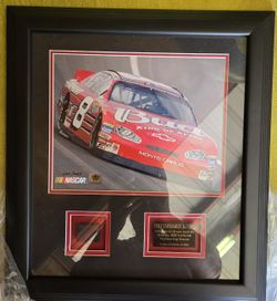 Dale Earnhardt Jr  2003  Framed  Budweiser Car Picture With Piece Of Race used Tire