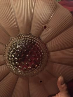Vintage pink bubble globe / lamp cover