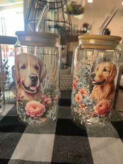 Golden Retriever glass cup