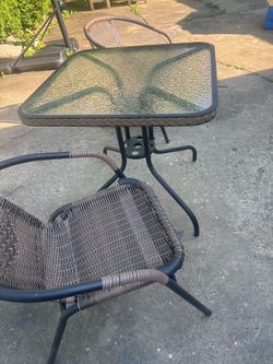 Wicker patio $50 with chairs