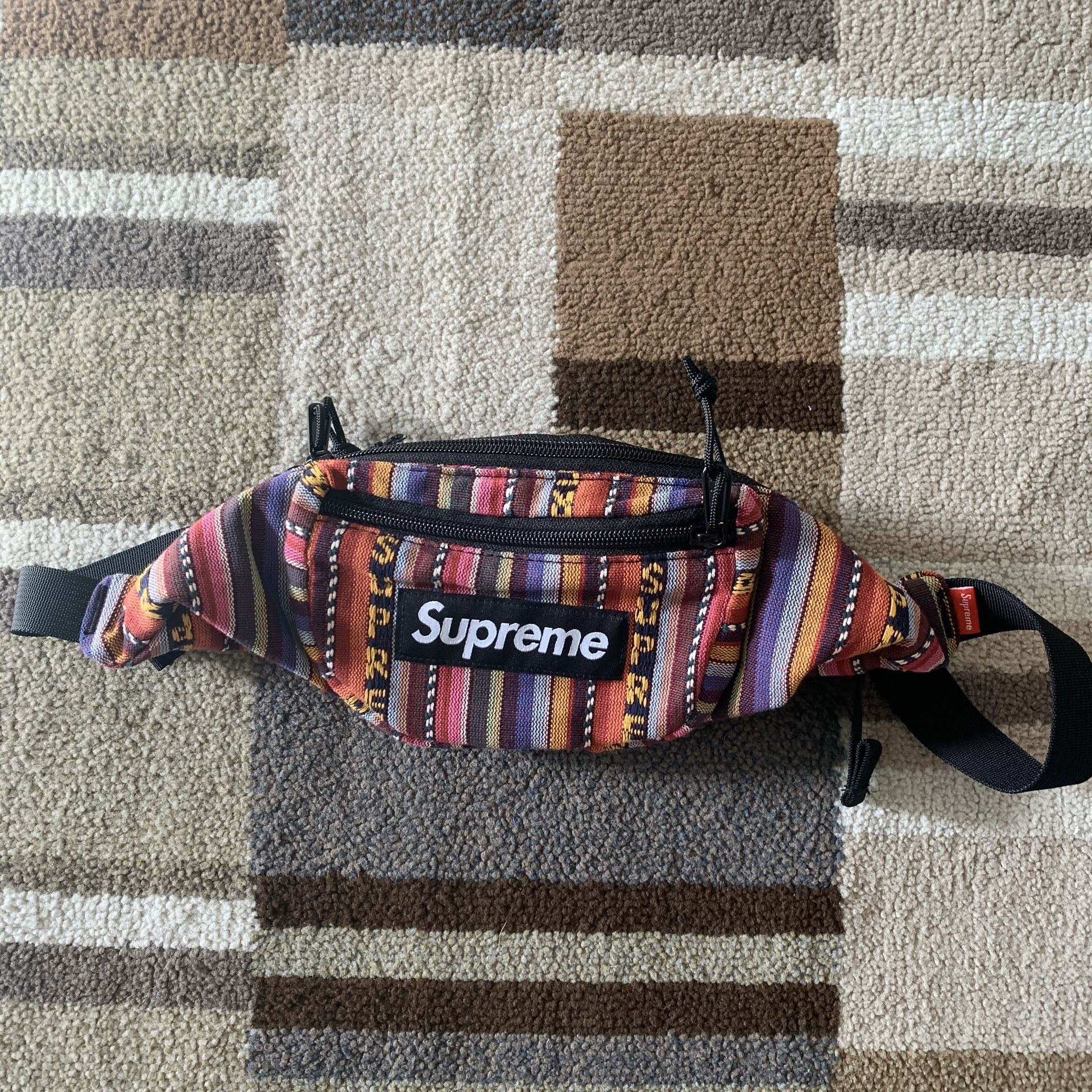 Supreme Woven Stripe Waist Bag