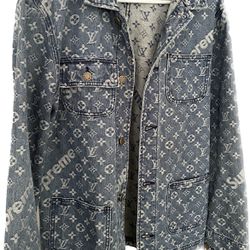 Louis Vuitton x Supreme Denim Chore coat