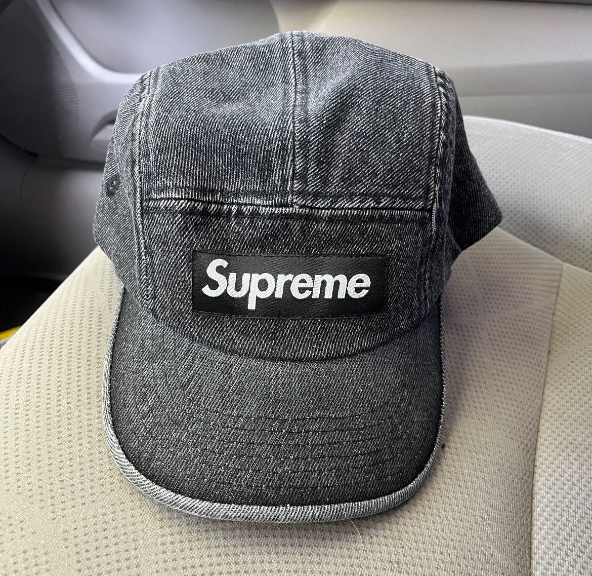 Supreme denim on sale camp cap black