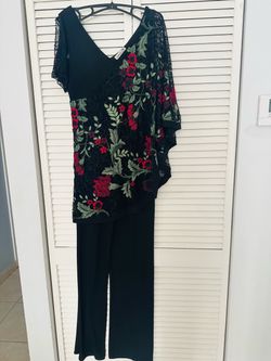 Unique Lace Floral Embroidered Evening Pant Set  Nina Lopez by Lipupu jumpsuit
