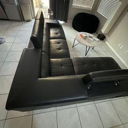 Black Modern Leather Couch