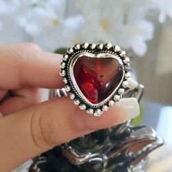 Natural Stone 925 Silver Ring 