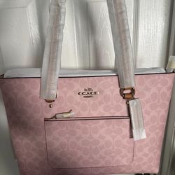 Coach pink powder station tote