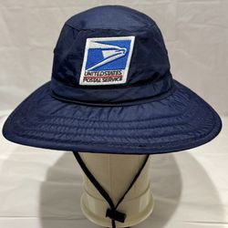 Vintage USPS Blue Bucket Sun Hat - Size Large - Unisex - Made in USA