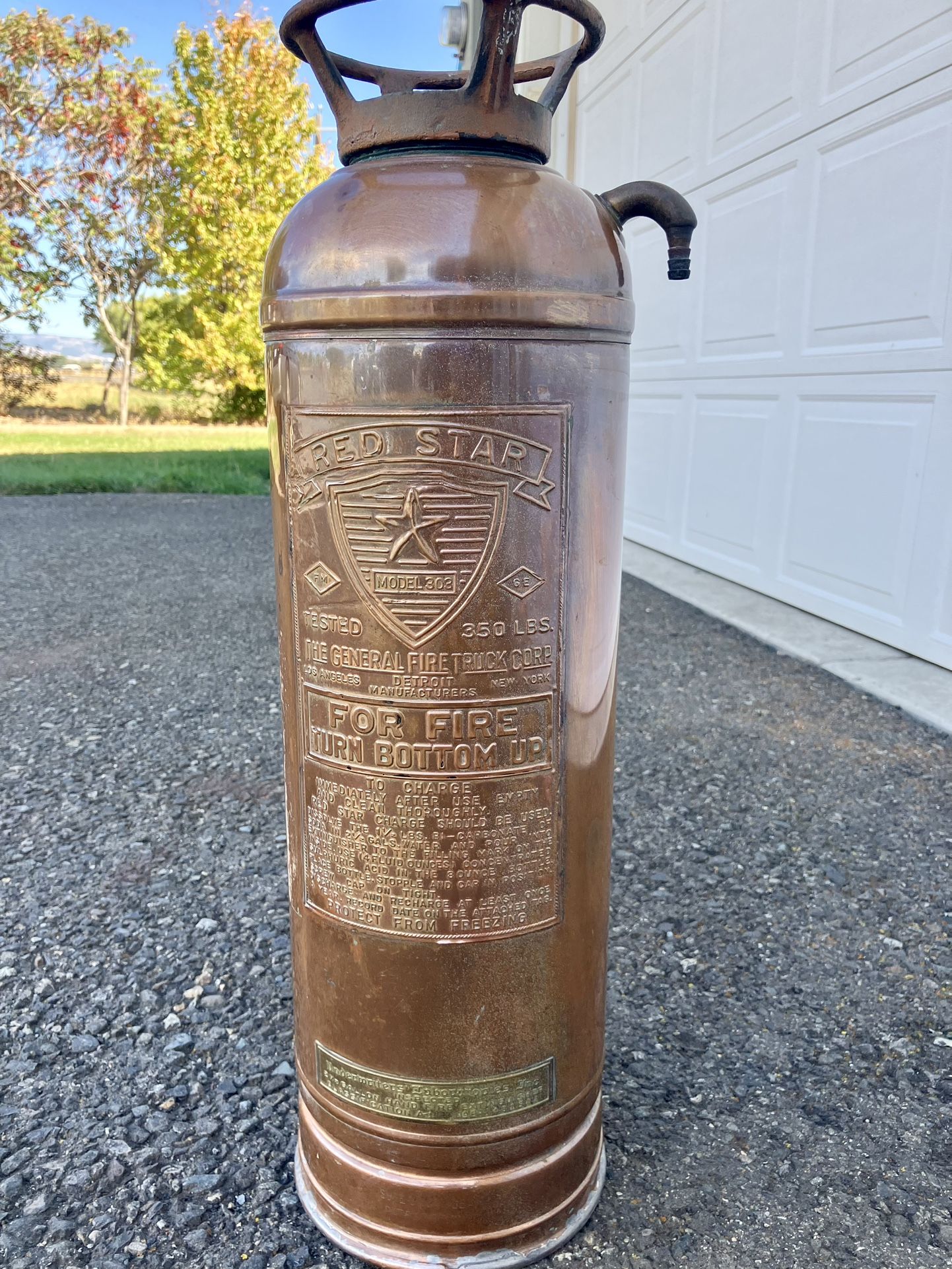 Antique Copper Fire Extinguisher