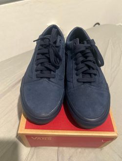 Blue suede Vans Skate Old Skool Mono Dark Blue
