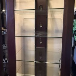 Curio Wood and glass display shelving collectible case- like NEW! (17 & Carefree Hwy)
