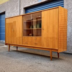Beautiful Mid Century Modern Credenza Buffett Wall Unit Huge Vintage