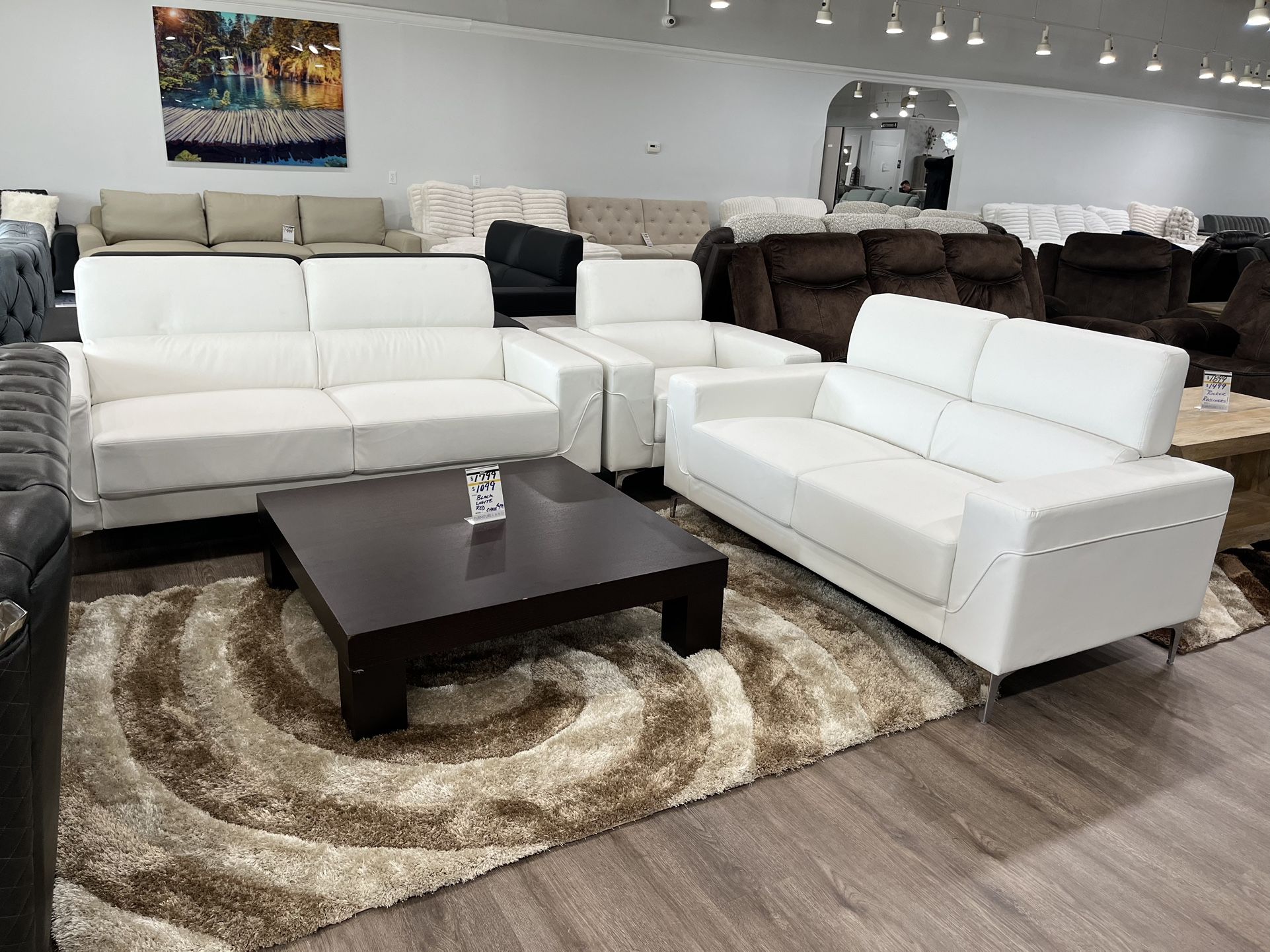 GORGEOUS WHITE SOFA LOVESEAT LIVING ROOM SET ON CLEARANCE OFFER ENDS 06/30!!!***