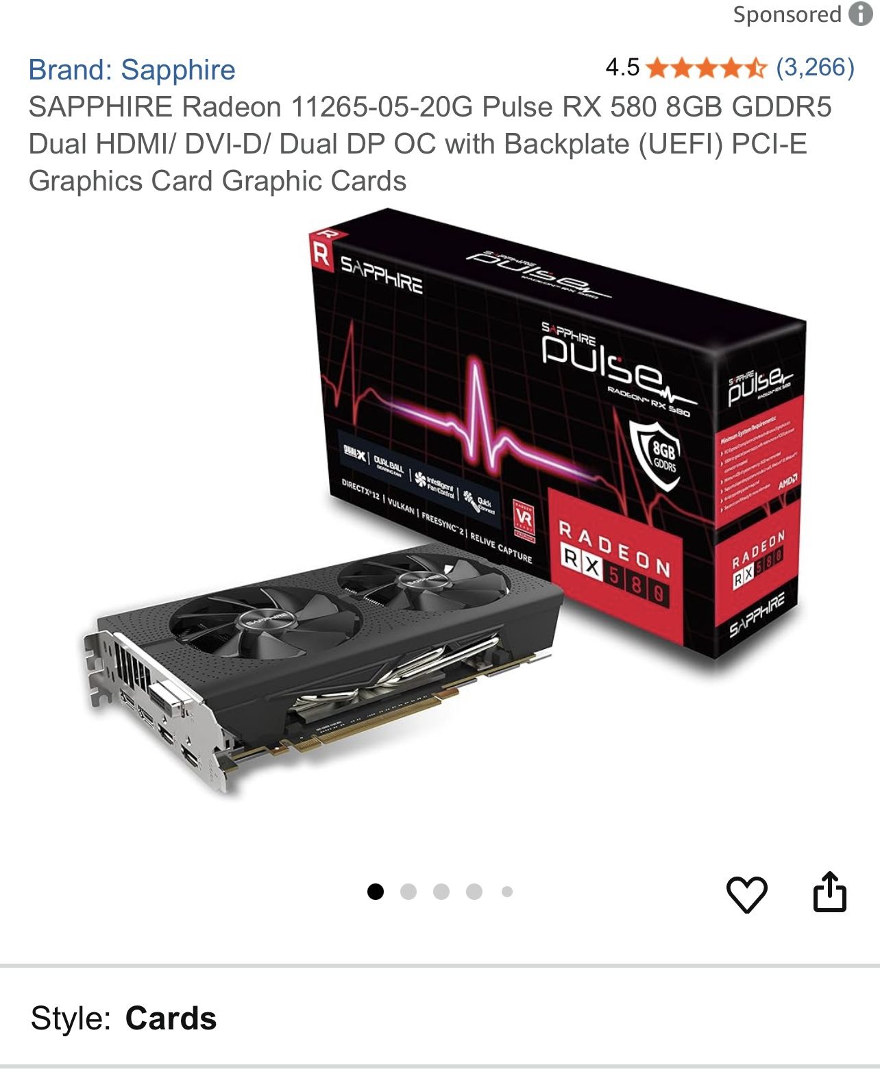 Sapphire Pulse Radeon rx580 8gb