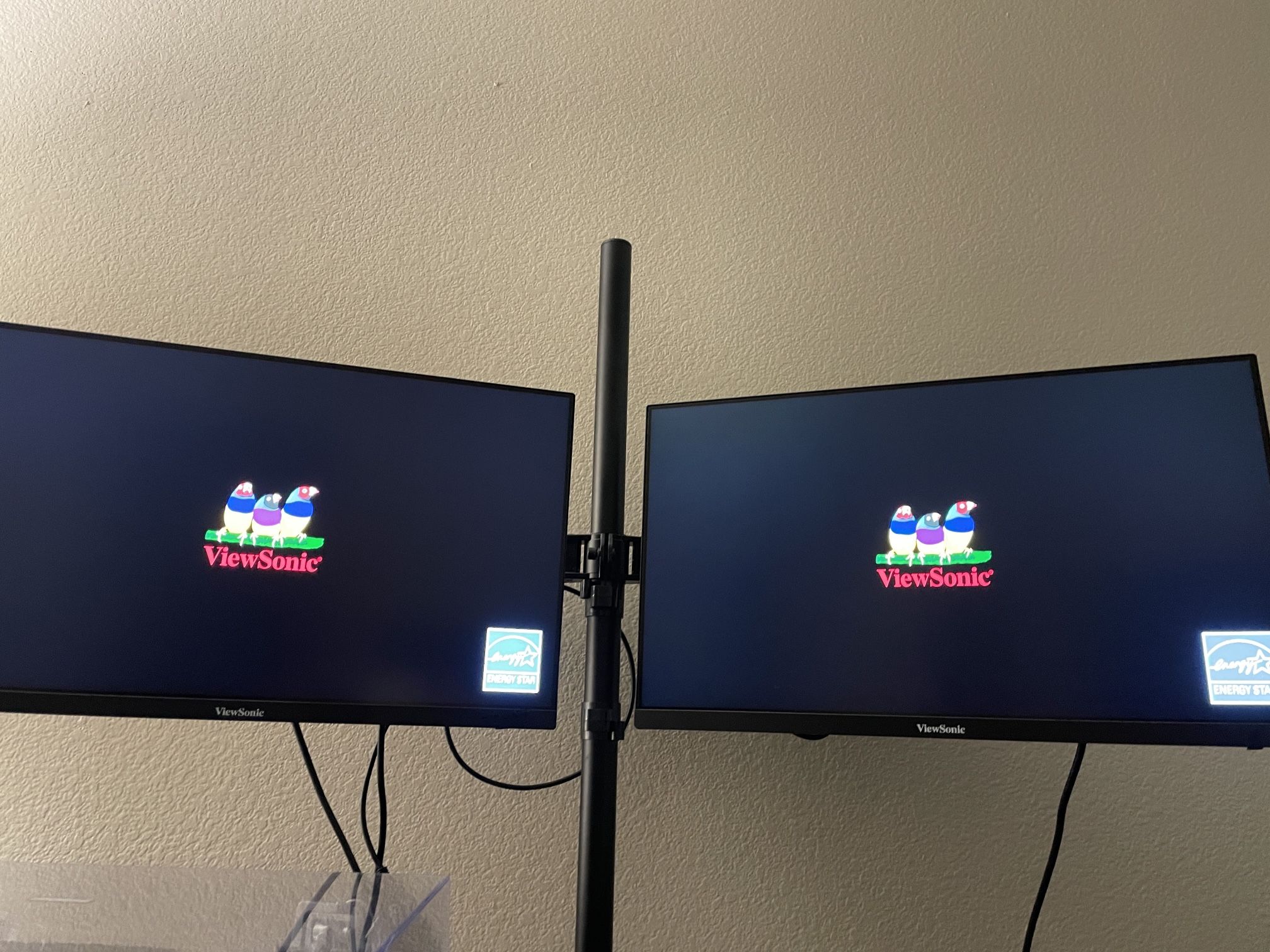 Two 1080p 24in Computer Monitors With VESA Dual Mount 