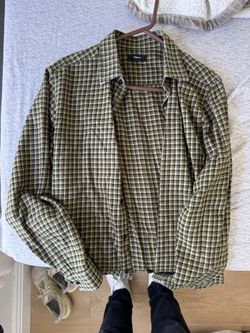 Theory Shirt Gingham Green Flannel Warm Medium