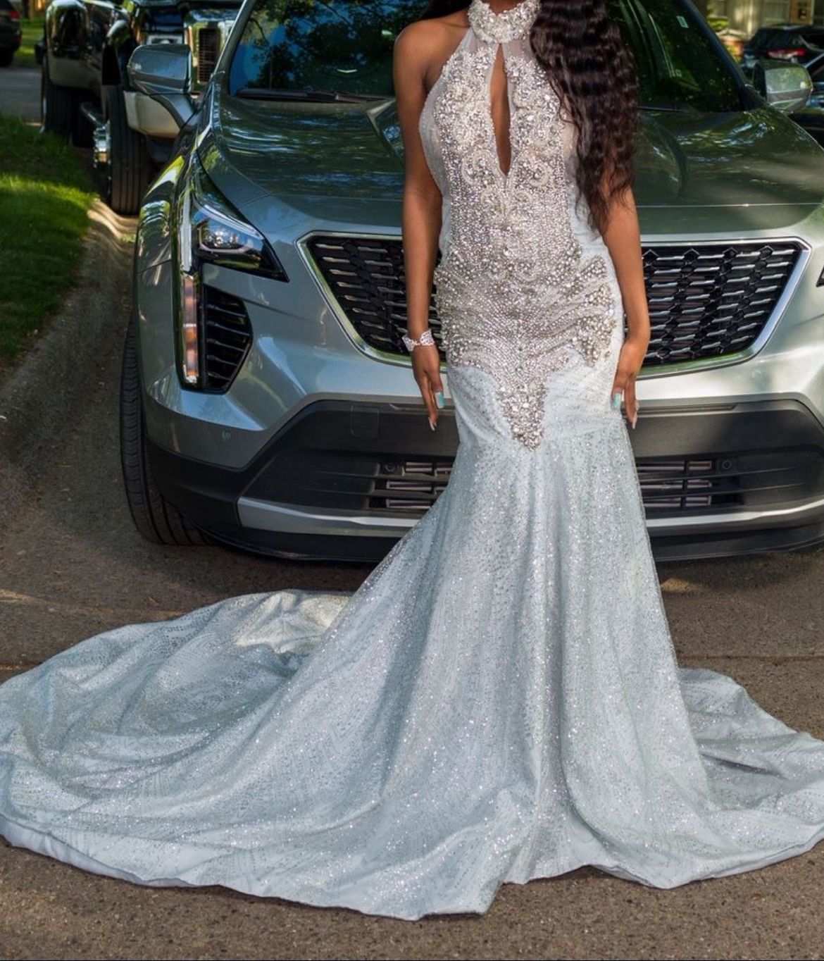 Light blue prom dress
