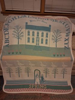 Ellen Stouffer "Spring" American Sampler Cotton Blanket