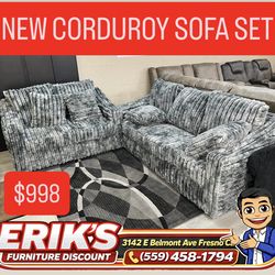 New corduroy sofa and loveseat very elegant and high quality