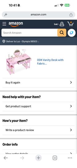 Pink vanity desk