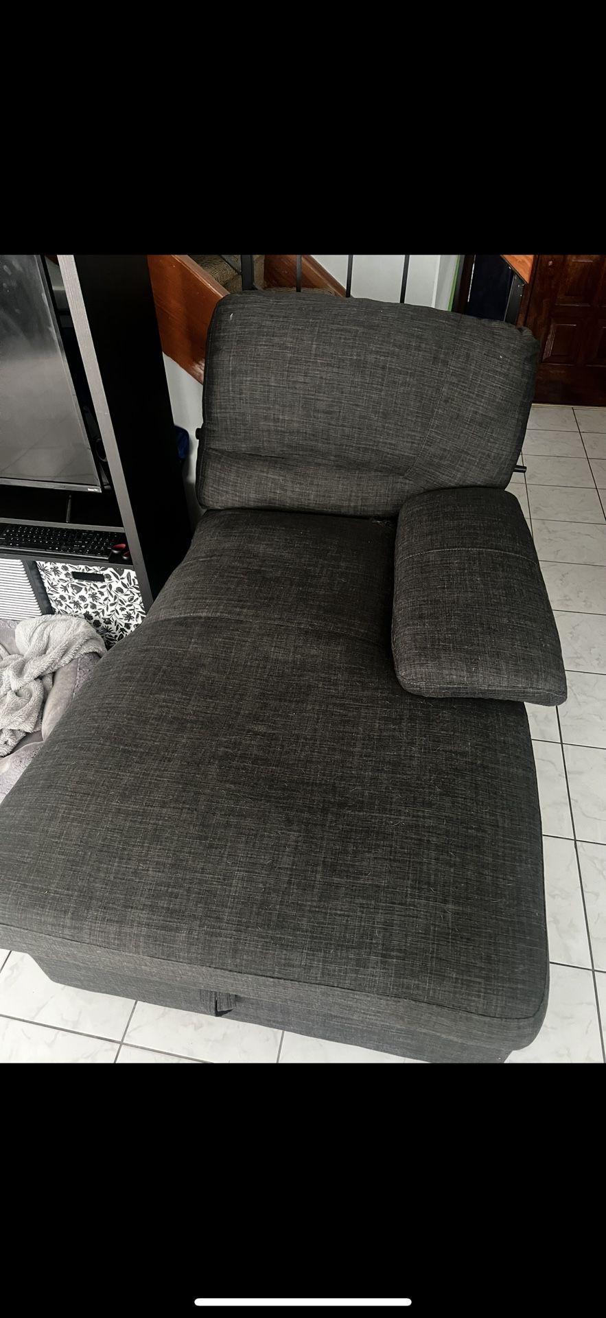 Dark Gray Storage Sectional Sofa – With Hidden Compartment