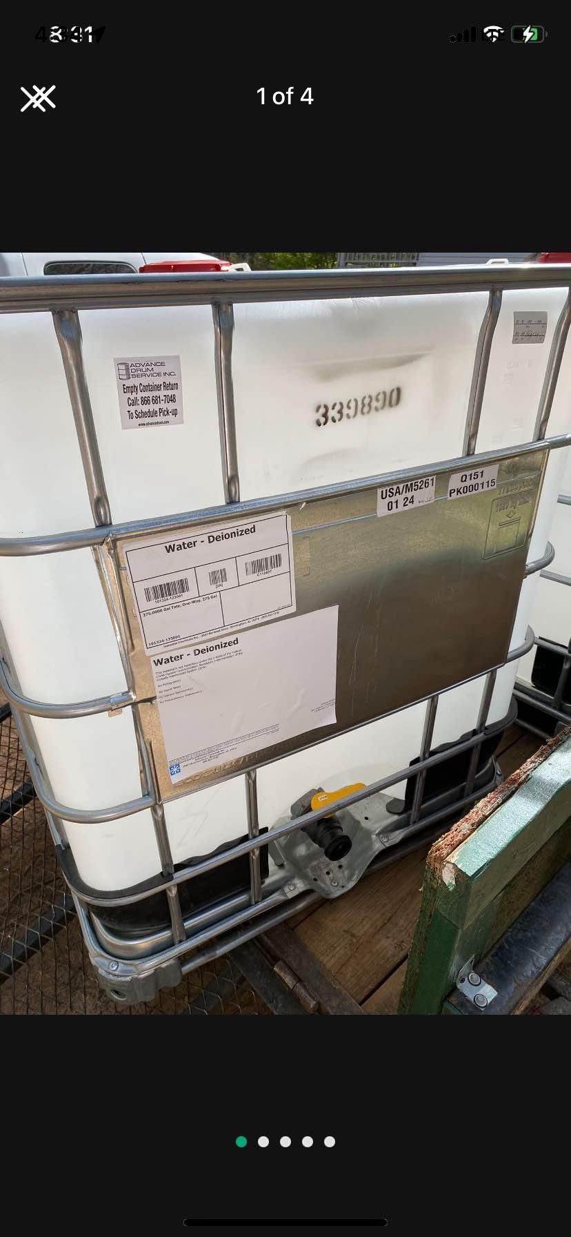 Clean 275 gallon water totes