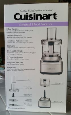 Cuisinart Elemental 8 Cup Food Processor, Silver (FP-8SV