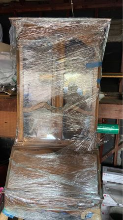 Antique desk and cupboard