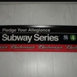 Vintage Subway Series Poster Yankees Mets 2000 MTA Vintage NYC measures 11"x46"...These signs were above the seats in subway cars