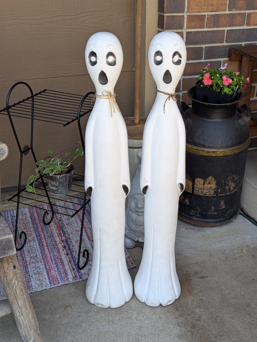 Vtg RARE 1995 Union Products Set Of Two Don Featherstone 37 " Ghost Blow Molds