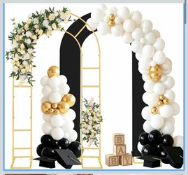 Gawicpy iU-shaped arch backdrop stand with cover; Party arch stand for Valentine's Day, weddings, birthdays, baby showers, garden parties, and bachelo