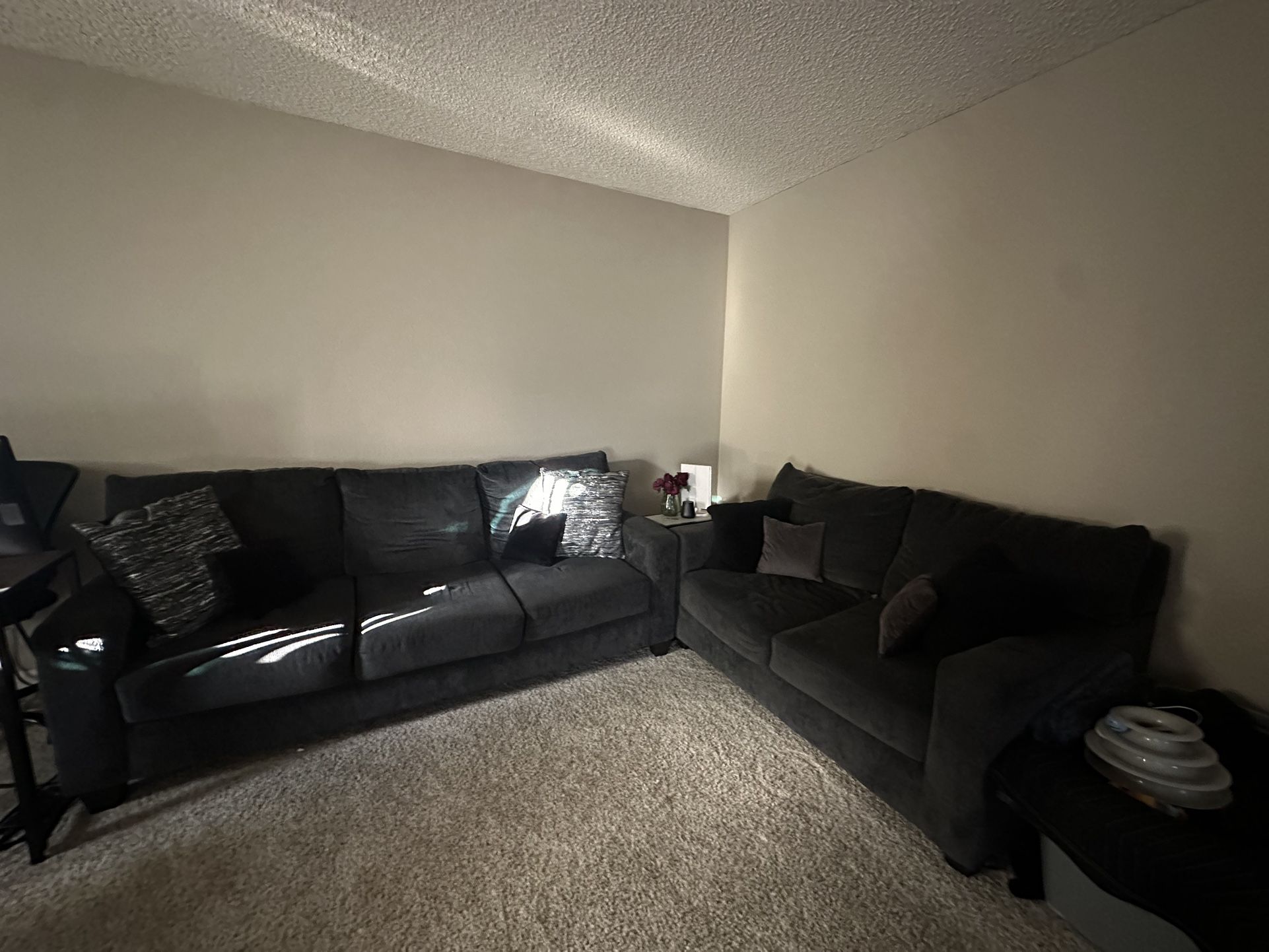 2 Piece Dark Grey Couch