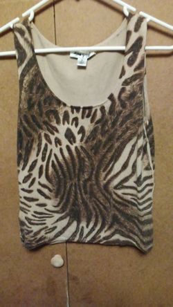 Jones & Co. Brown Animal Print Top Sz Sm $5
