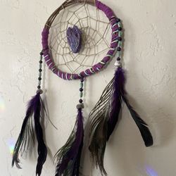 Handmade Dream Catcher With Rare Titanium Aura Kyanite unique  holiday gift