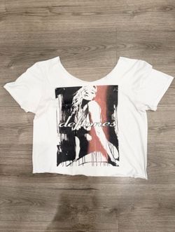 Preloved Up-cycled Deftones Oversized Off The Shoulder Crop Top Band Tee Shirt Women’s Size Large