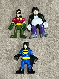Imaginext lot of 3 DC comics Batman & Robin & Penguin figure
