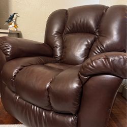 Brown Leather Rocking Recliners (2)
