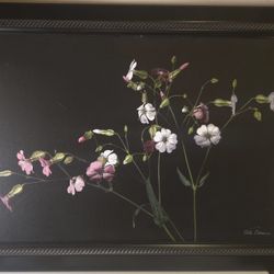 Flowers By Pete Dorman Overpainted Photograph On Canvas, Signed,  Framed 17.5"x 23"