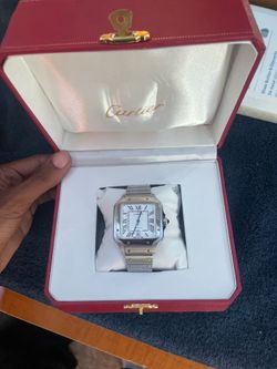 Cartier White Dial Santos de Cartier Steel Watch