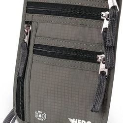 HERO Neck Wallet – RFID Blocking Passport Holder – Easy to Conceal Travel Pouch