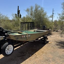 Jon Boat With Mercury 5hp Motor. 