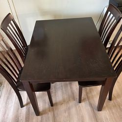  3'x 4' Ashley dark brown table and matching chairs