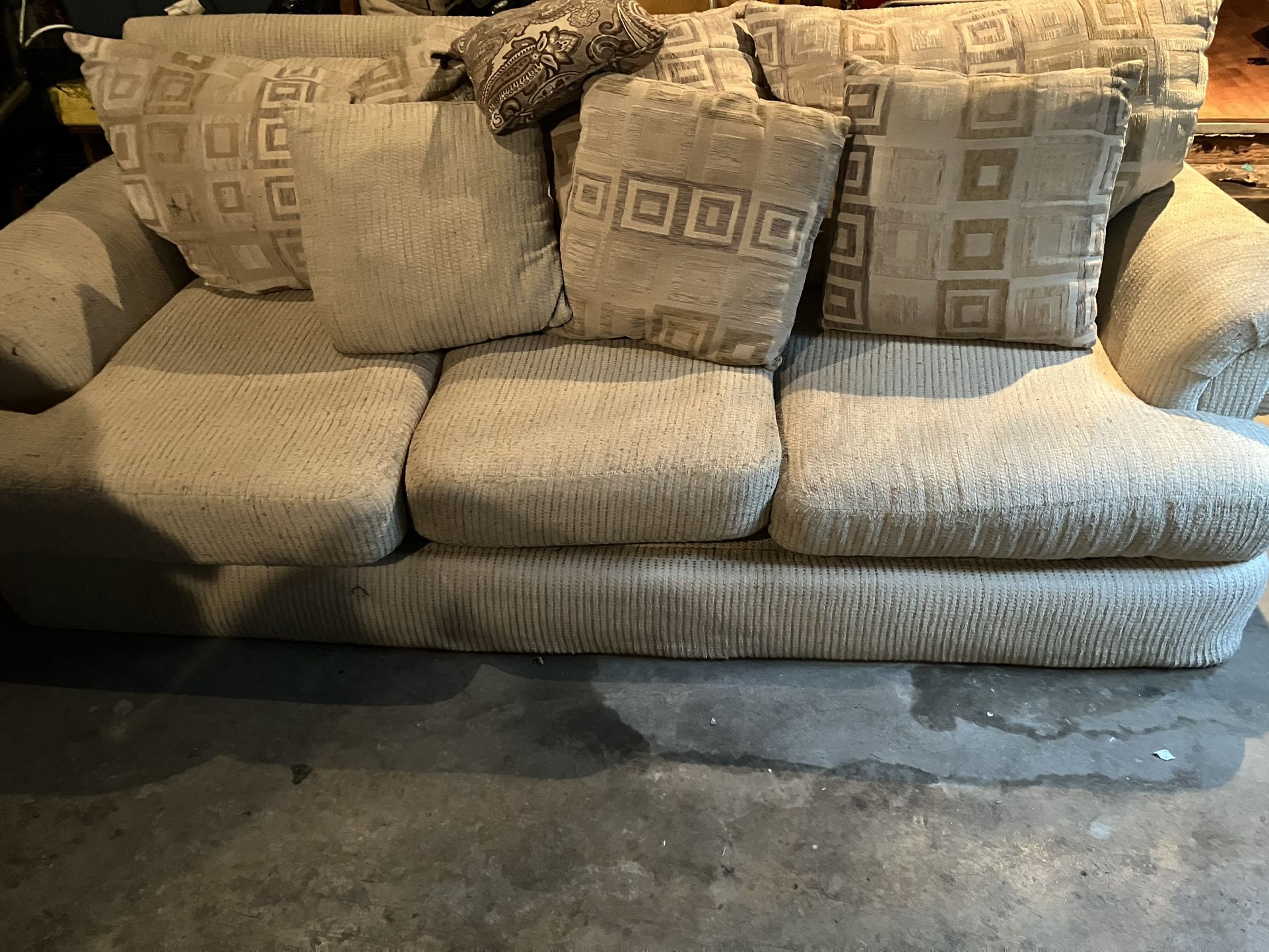 Couch, Computer Desk, HP Printer, Stander