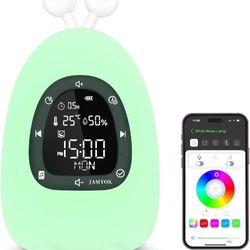 Sunrise Alarm Clock Wake Up Light, White Noise Sound Machine with 20 Soothing Sounds, 10 Night Lights, Bluetooth Speaker/App Control, Dimmable Clock f