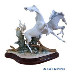 Exquisite One-of-kind Porcelain Horse Statue - 70% Off Due Damages