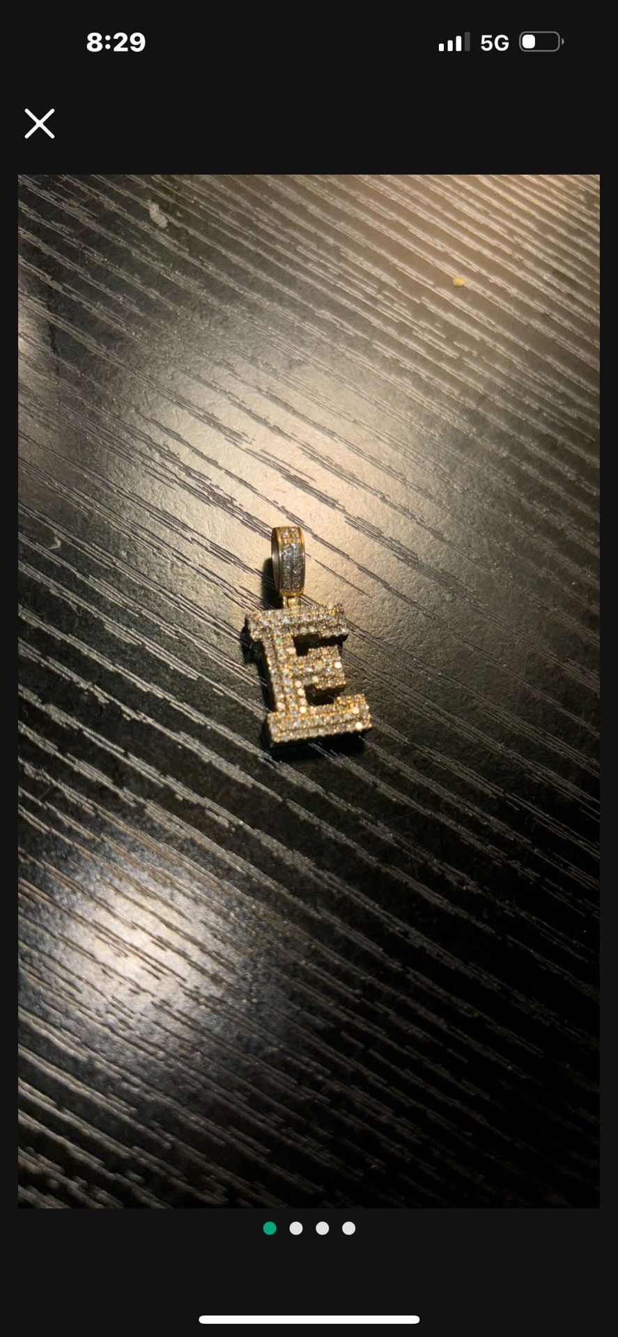 10k Gold Capital Letter E 1.08 ct Weight Real Diamonds
