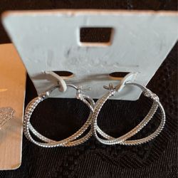 Silver Plated Hoop Earrings,By I am