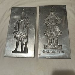 Vintage Cookie Molds Made Of Aluminum 6 Inches By 12 Inches 