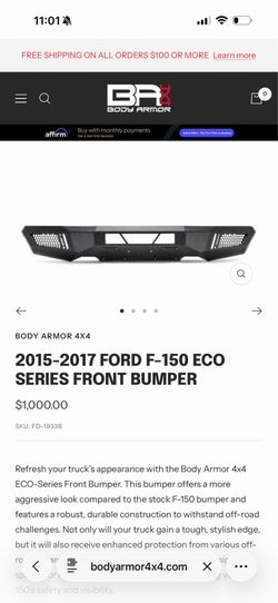 15-17 Ford F-150 Body Armor Front Bumper